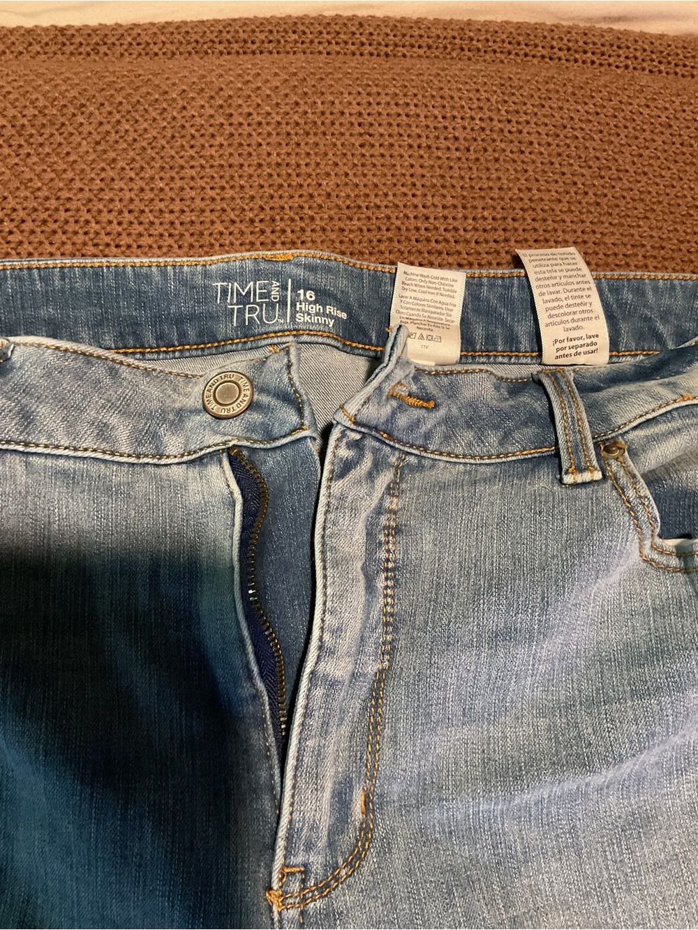 Time and Tru Light Blue High-Rise Skinny Jeans - Women's